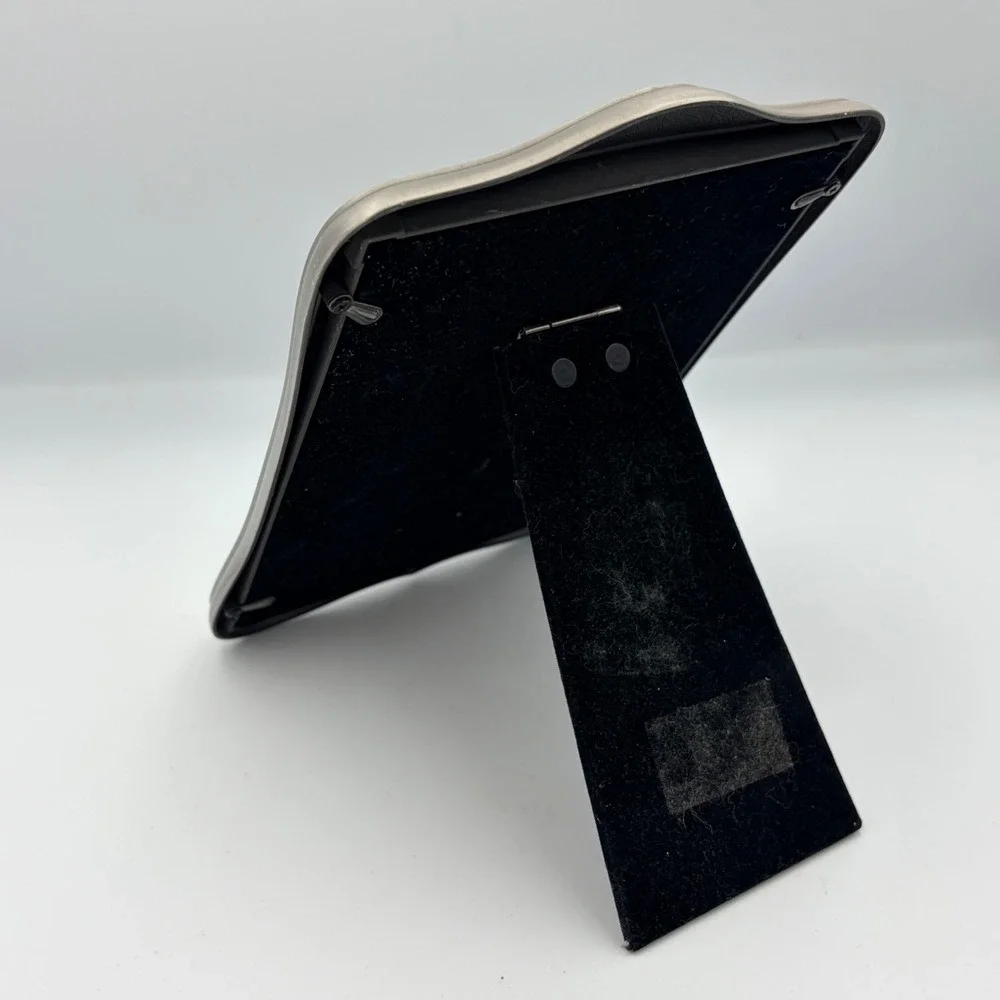 Vintage Ornate Metal Photo Frame Tabletop Display Desk Accent‎ Pewter Finish